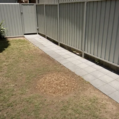 After: Mahogany fig stump lifting a path, Cairns