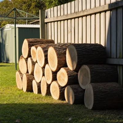 Hardwood rounds stacked on request, Cairns